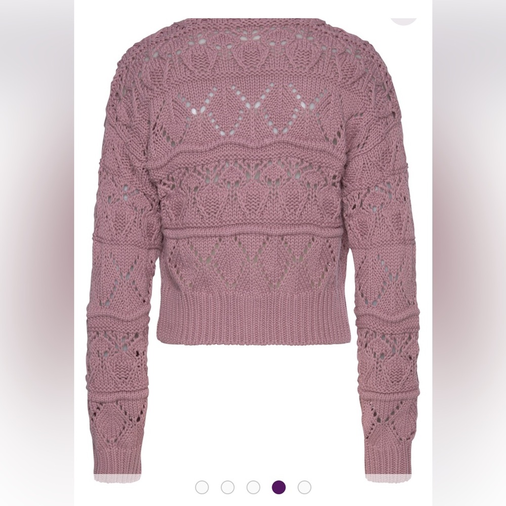 NWOT Lascana Pearl Button Crochet Cardigan Sweater in Mauve size 8-10 - Picture 3 of 16